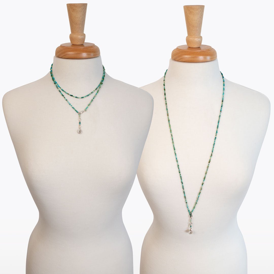 Aurora - Turquoise & Silver Horseshoe Coin Strand Necklace