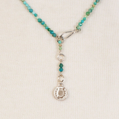 Aurora - Turquoise & Silver Horseshoe Coin Strand Necklace