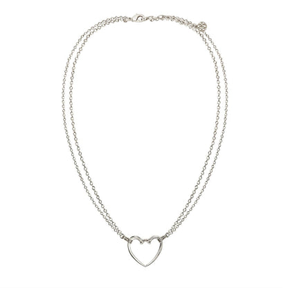 Ava - Equestrian Horseshoe Nail Heart Necklace in Silver