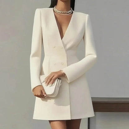 Women’s Deep V-Neck A-Line Dress