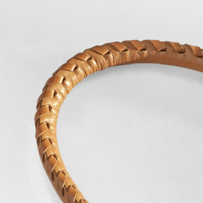 Baseball Stitch Short Strap - Nickel with Caramel Leather