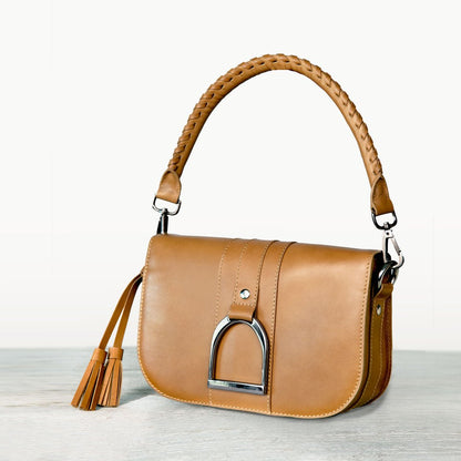 Baseball Stitch Short Strap - Nickel with Caramel Leather
