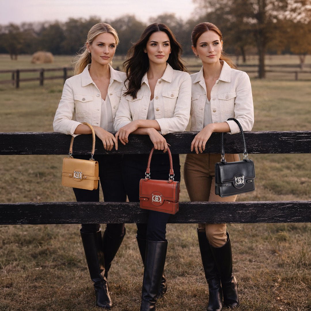 Bella -  Horse Bit Talisman Crossbody Luxury Leather Handbag in Caramel