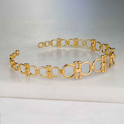 Bocara - Equestrian Horse Bit Choker Necklace in Gold