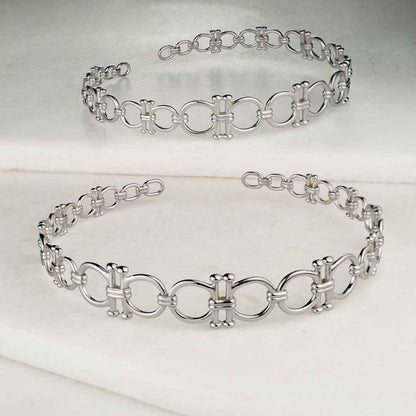 Bocara - Equestrian Horse Bit Choker Necklace in Silver