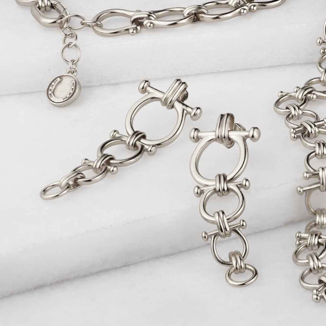 Bocara - Horse Bit Equestrian Earring in Silver