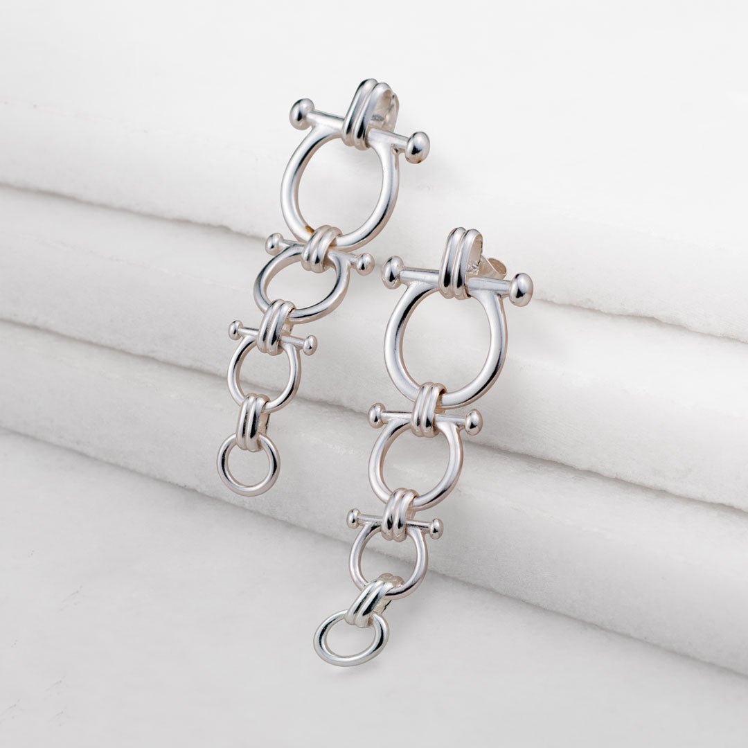 Bocara - Horse Bit Equestrian Earring in Silver