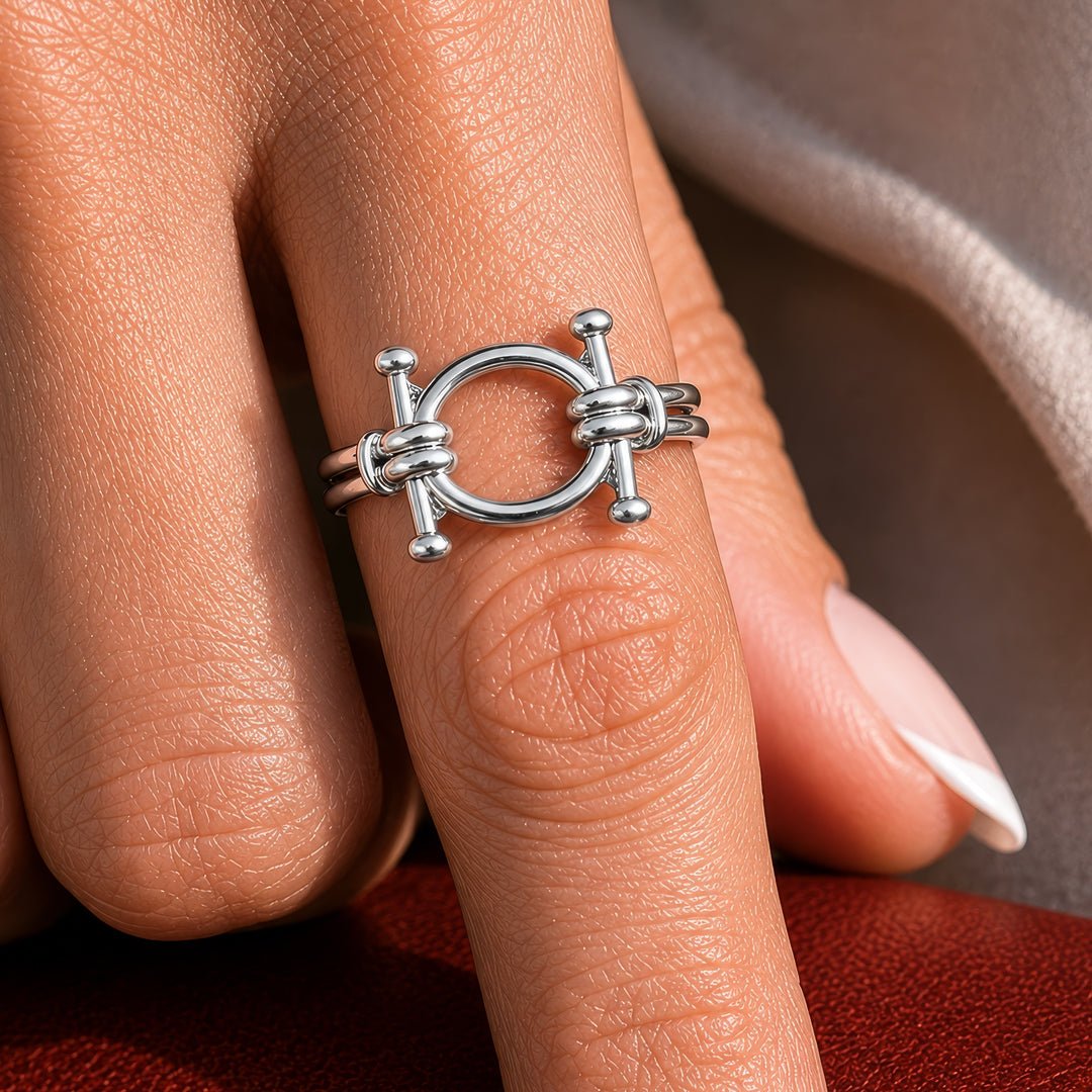 Bocara - Horse Bit Equestrian Ring in Silver