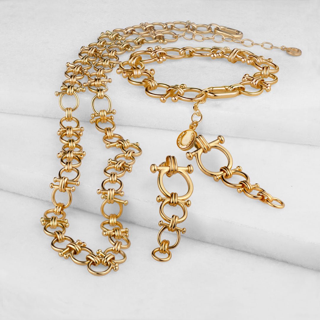 Bocara - Horse Bit Equestrian Link Bracelet in Gold