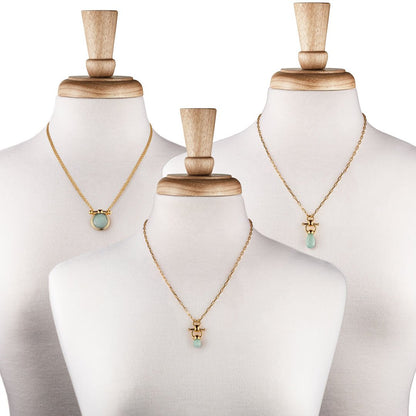 Droplette - Aqua Chalcedony Horse Bit Equestrian Earring in Gold