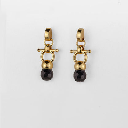 Brioletrte - Black Onyx Equestrian Horse Bit Necklace in Gold