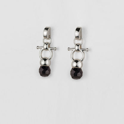 Briolette - Black Onyx Equestrian Horse Bit Necklace in Silver