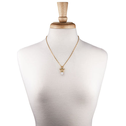 Briolette - Moonstone Equestrian Horse Bit Necklace in Gold