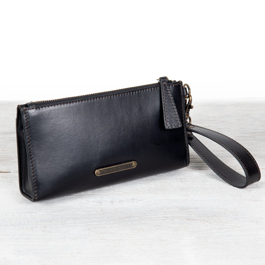 Caravel Wristlet Clutch - Luxury Leather Handbag in Black