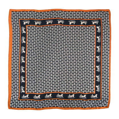 Carriage - Stylized Equestrian Scarf in Tangerine and Black