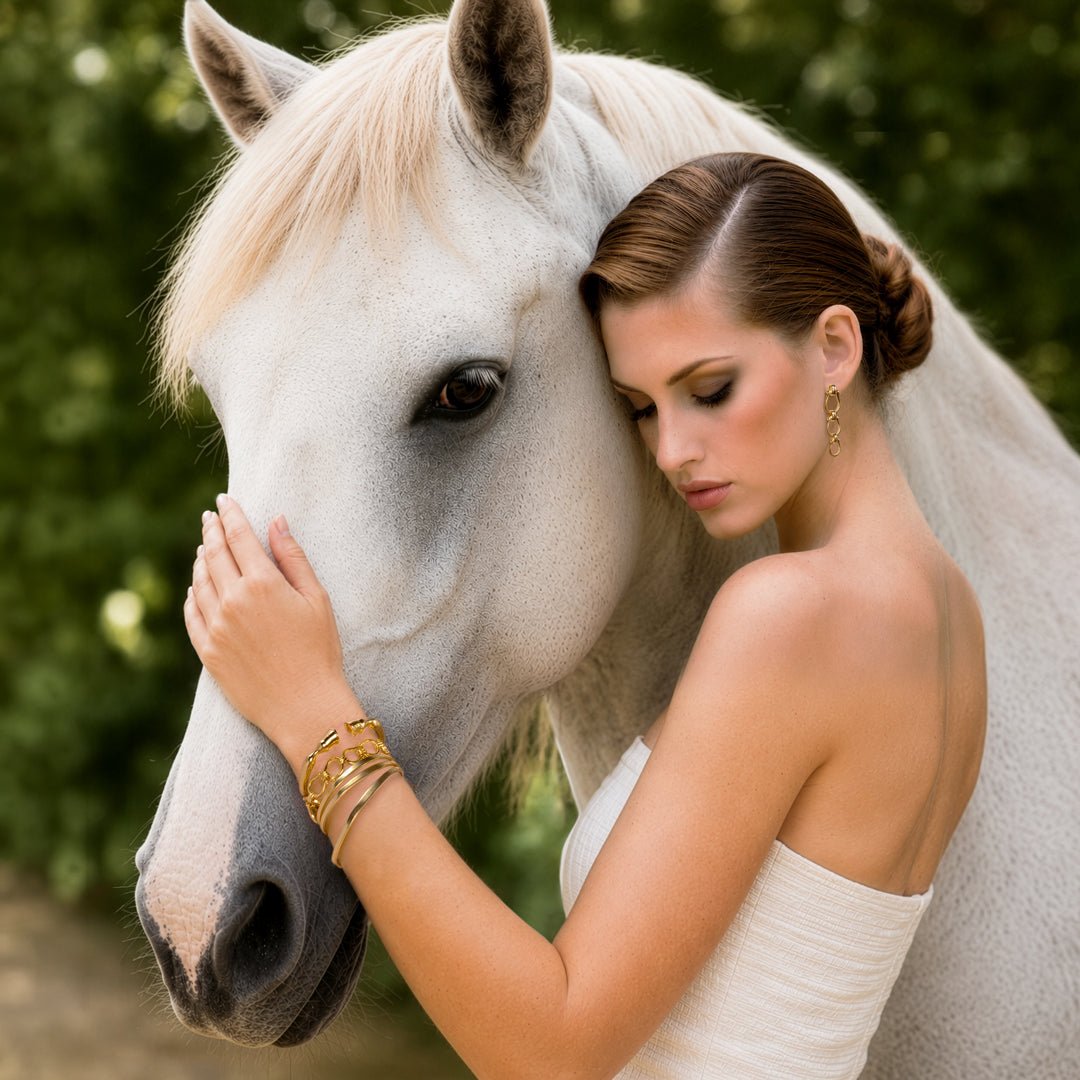Cavallo -  Horse Hoof Equestrian Bracelet in Gold