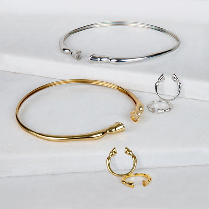 Cavallo - Horse Hoof Neck Cuff in Silver