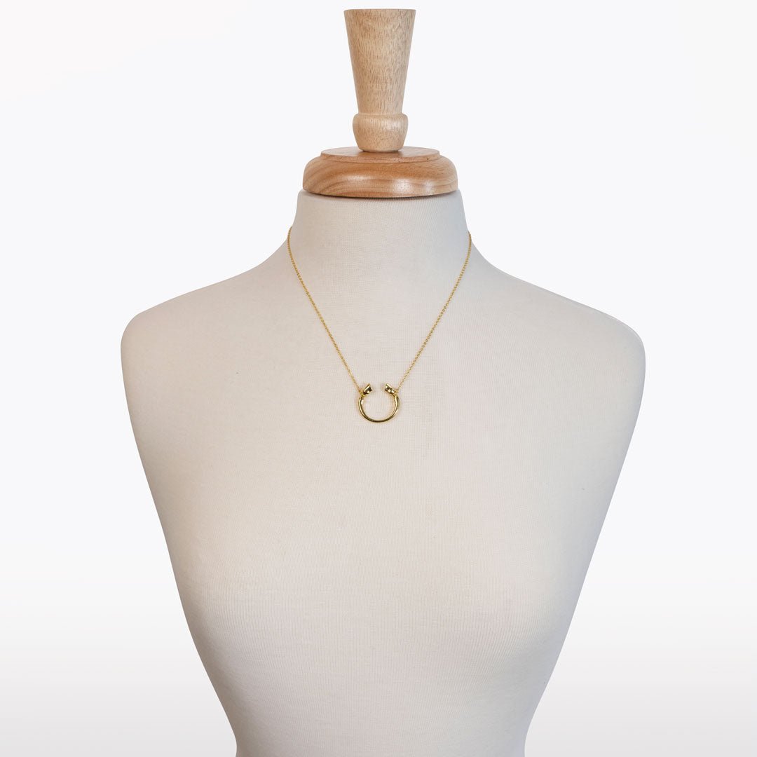 Cavallo - Horseshoe Equestrian Necklace in Gold