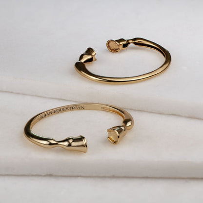 Cavallo - Moissanite Horseshoe Earring in Gold