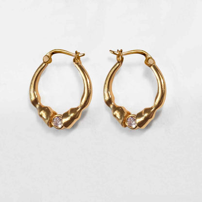 Cavallo - Moissanite Horseshoe Earring in Gold