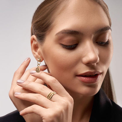 Cavallo - Spiral Horse Hoof Equestrian Ring in Gold