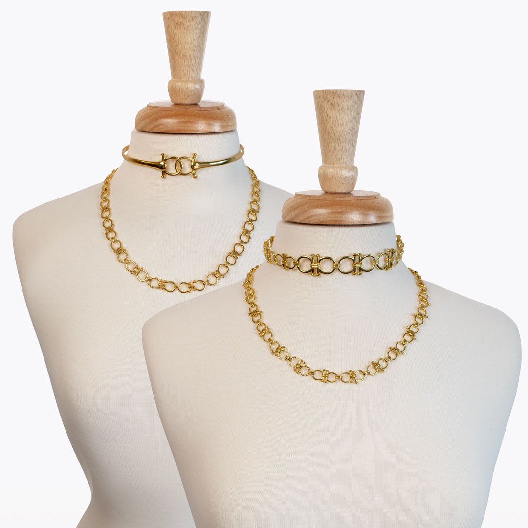 Chapelle - Horseshoe Link Equestrian Bracelet in Gold