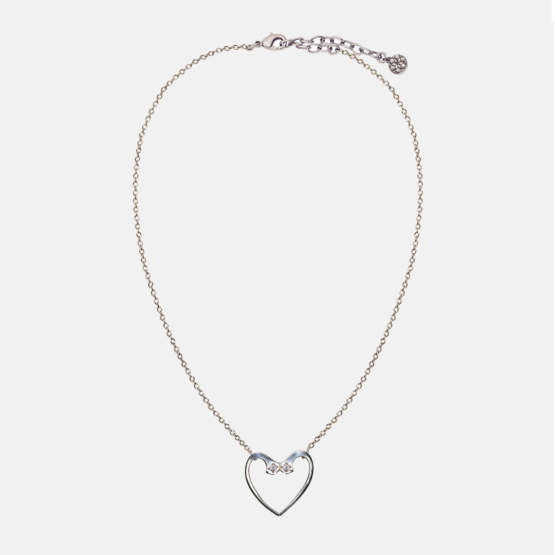 Charmed - Mossanite Equestrian Horseshoe Nail Heart Necklace in Silver