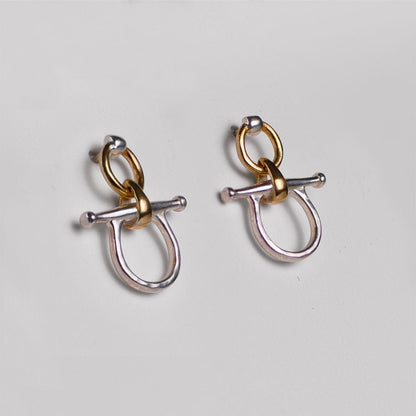 Chelsea - Horse Bit Equestrian Earring Two Tone