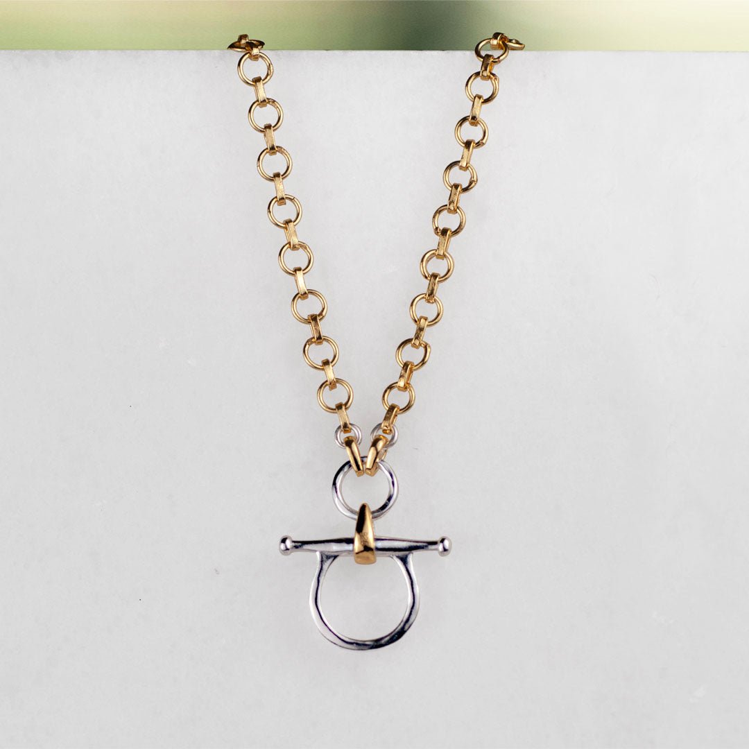 Chelsea - Two Tone Equestrian Horse Bit Necklace