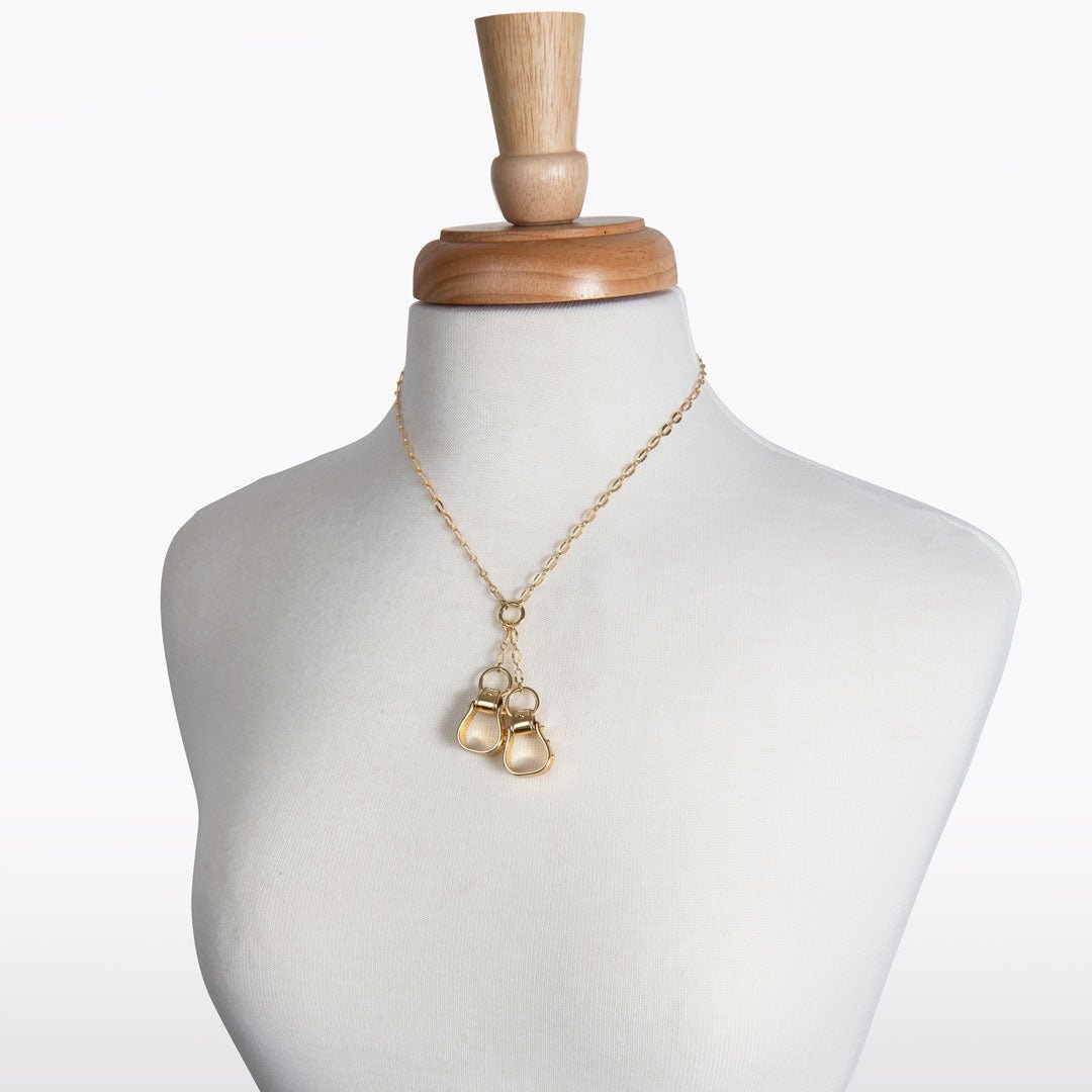 Cheyenne - Double Western Stirrup Necklace in Gold