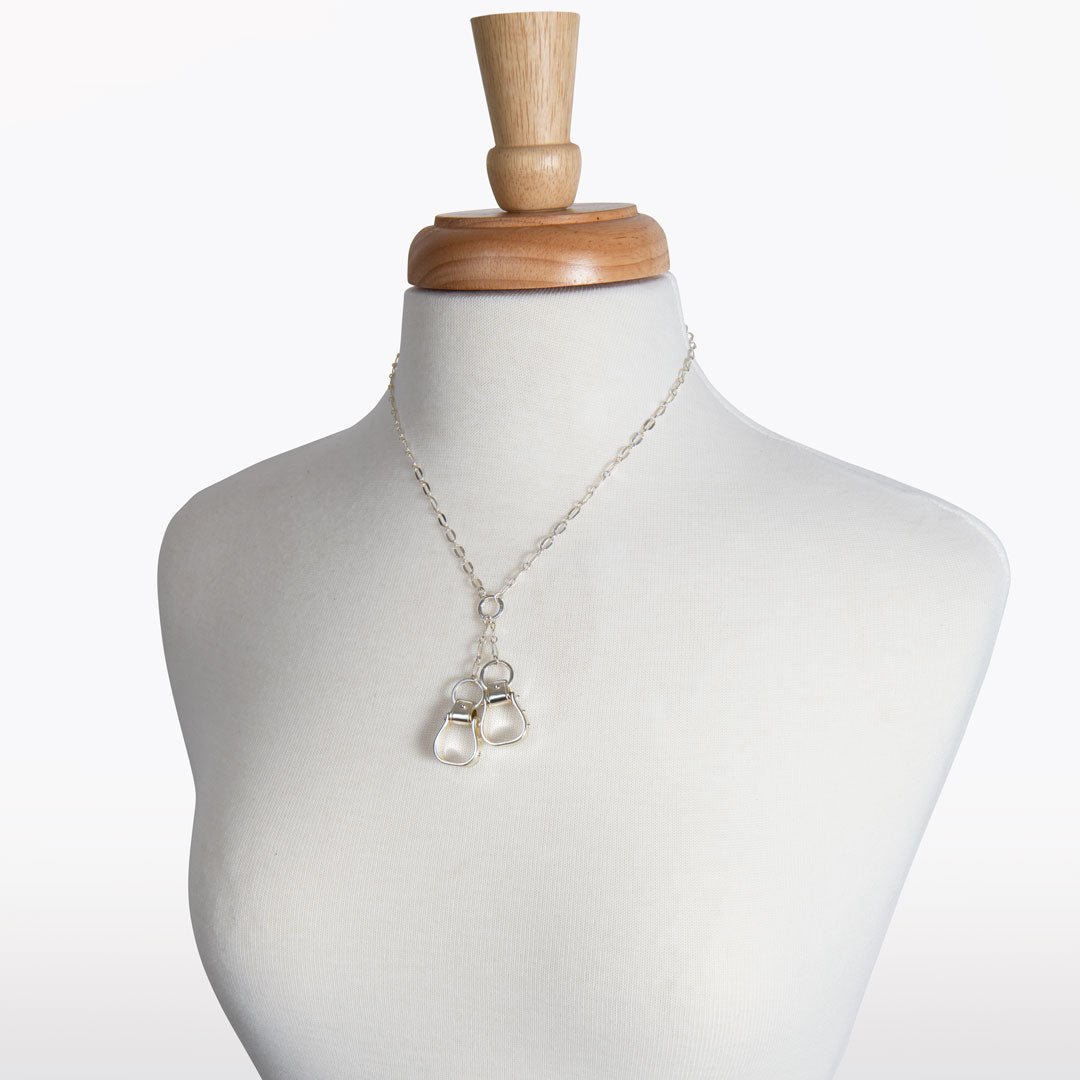 Cheyenne - Double Western Stirrup Necklace in Silver