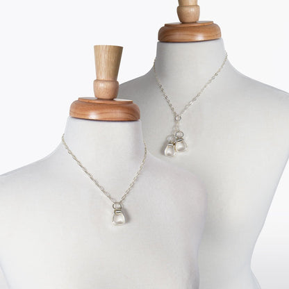 Cheyenne - Double Western Stirrup Necklace in Silver
