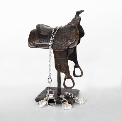 Cheyenne - Double Western Stirrup Necklace in Silver
