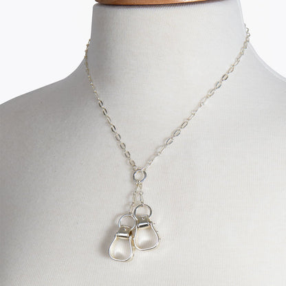 Cheyenne - Double Western Stirrup Necklace in Silver