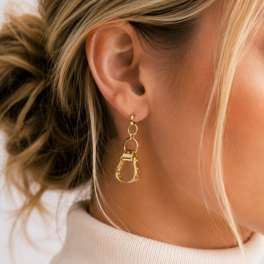 Cheyenne - Western Riding Stirrup Earring in Gold