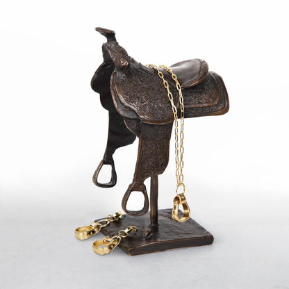 Cheyenne - Single Western Stirrup Necklace in Gold