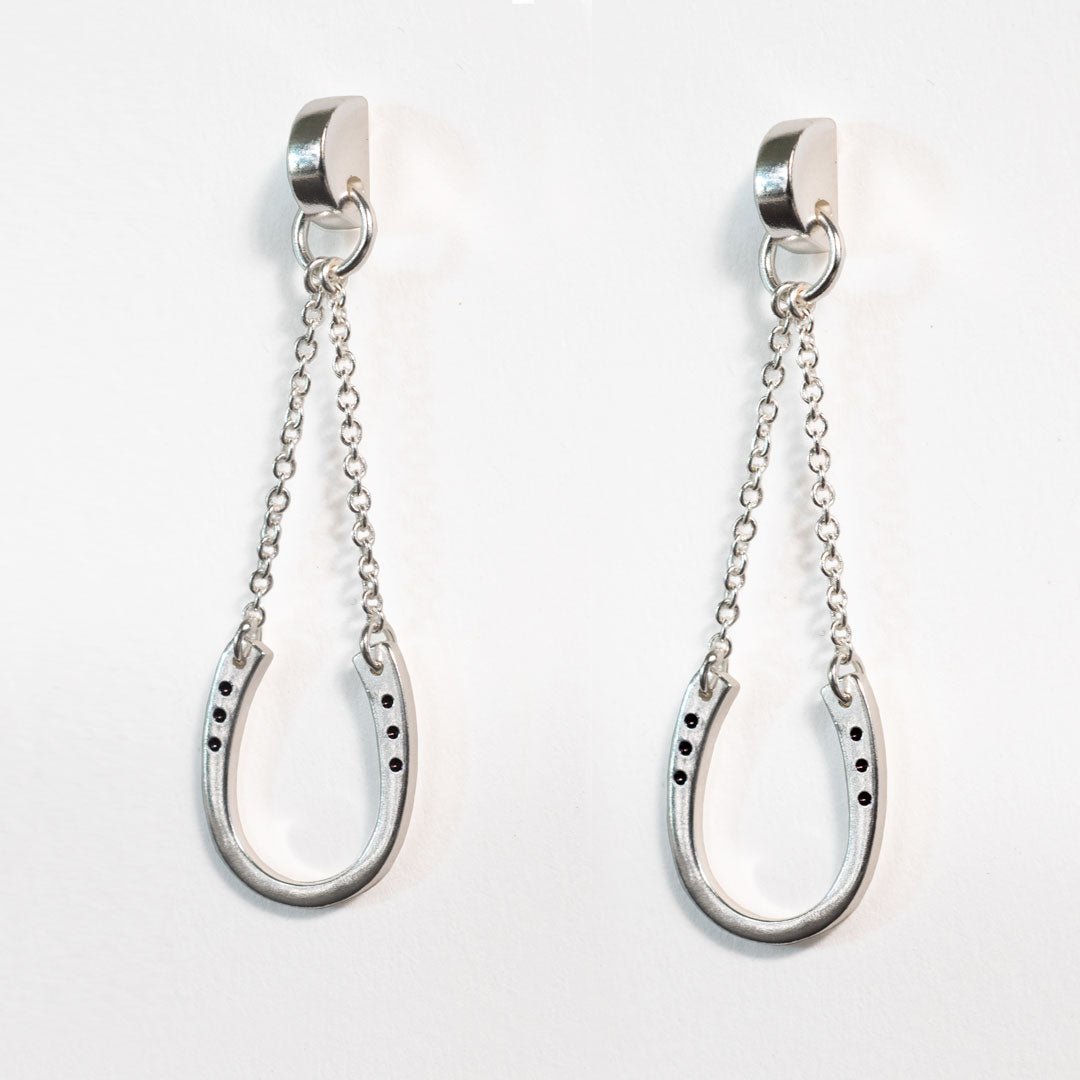 Classique - Horseshoe Chain Earring Sterling Silver Horseshoe Earring