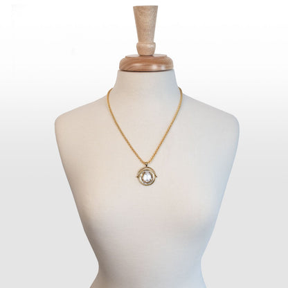 Cody - Two Tone Crown Coin Horseshoe Necklace