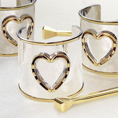 Cody - Horseshoe Heart Ponytail Cuff in Two Tone