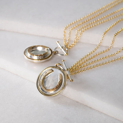 Cody - Double Sided T-Bar Horseshoe Charm Necklace