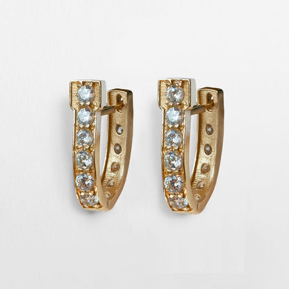 Colton - Diamond Cut Horseshoe Coin Earring in Gold
