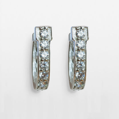 Colton - Diamond Cut Horseshoe Coin Earring in Silver