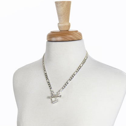Cortina - Cuban Chain Horse Stirrup Bracelet in Silver