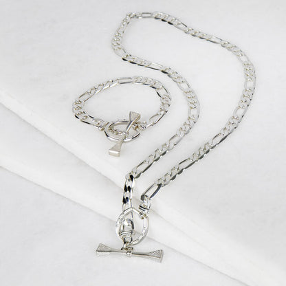 Cortina - Cuban Chain Horseshoe Necklace in Silver