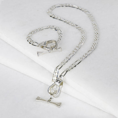 Cortina - Cuban Chain Western Necklace in Silver