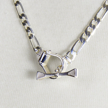 Cortina - Cuban Chain Western Stirrup Bracelet in Silver