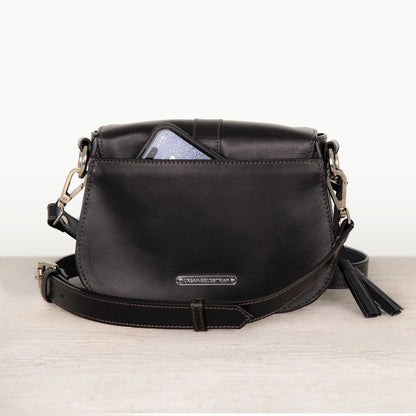 Del Rey - Equestrian Horse Bit Crossbody Luxury Leather Handbag in Black