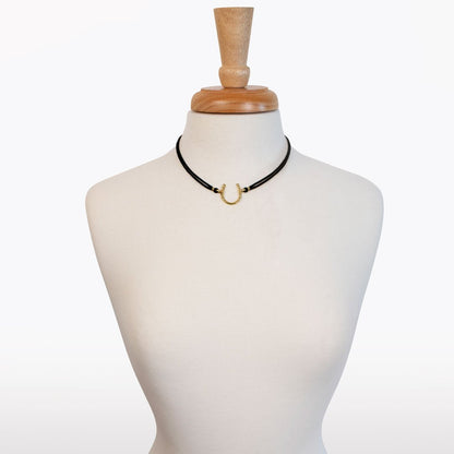 Devlin - Horseshoe Necklace w/ Double Cord in Gold