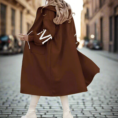 Women’s Letter Print Hooded Coat