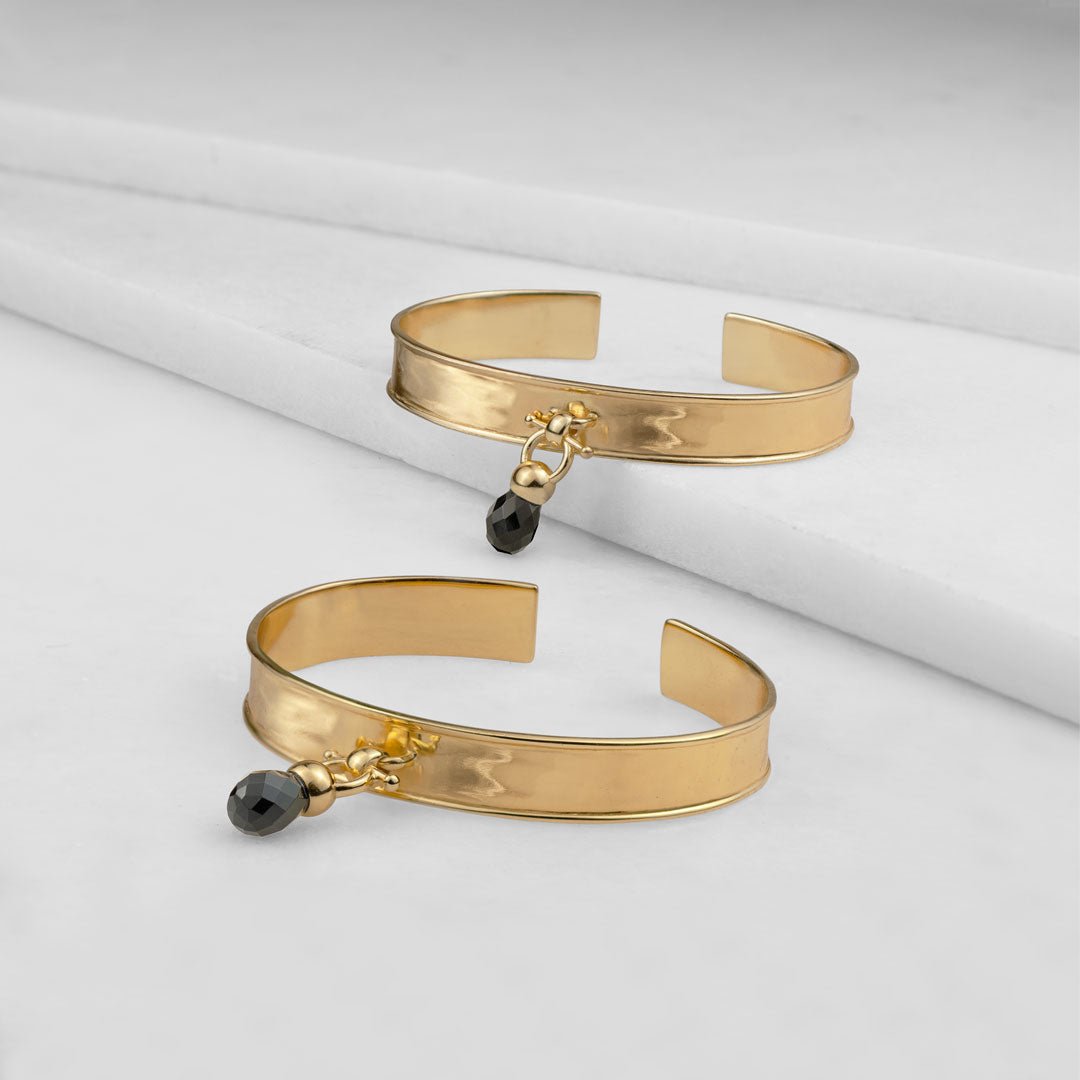 Droplette - Black Onyx Equestrian Horse Bit Necklace in Gold